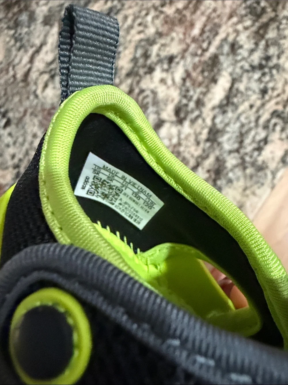 adidas Black and Neon Green Slip-On Kids Athletic Shoes